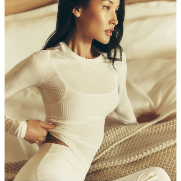 Alo Yoga Ribbed Sea Coast Long Sleeve in Steel Grey size XS- work once - Picture 8 of 8